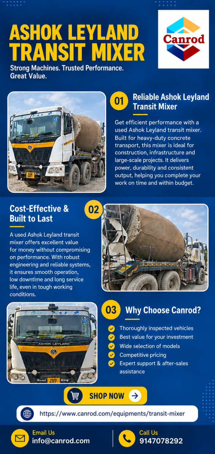 Drive Bigger Projects with an Ashok Leyland Transit Mixer