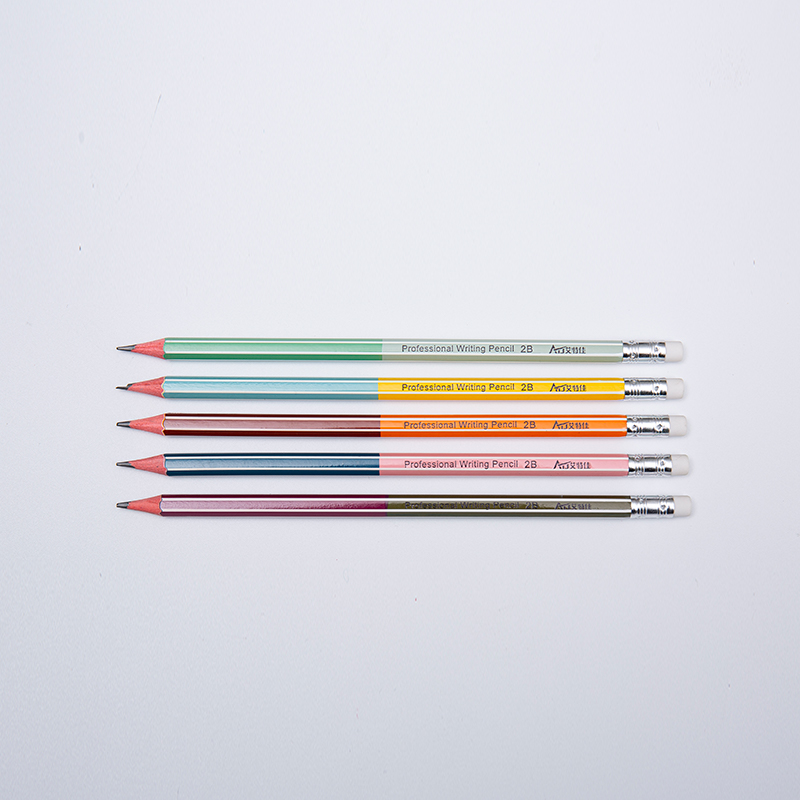 Black Wood 2B Graphite Pencils: Slat Staining and Core Bond Define Appearance and Break Resistance