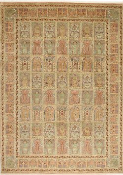 Kashmir Pure Silk Carpet 8 x 10 ft Hand Knotted for Luxury Interiors