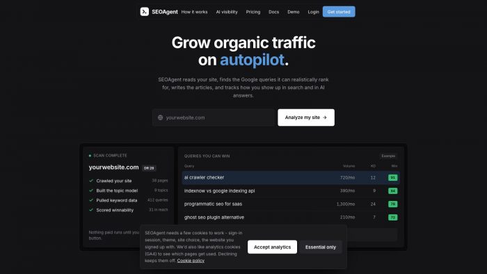 SEOAgent – AI SEO software that grows organic traffic on autopilot