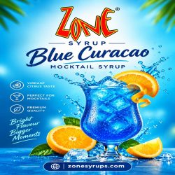 Zone Syrup Blue Curacao Mocktail Syrup – Refreshing Non-Alcoholic Drink Mix